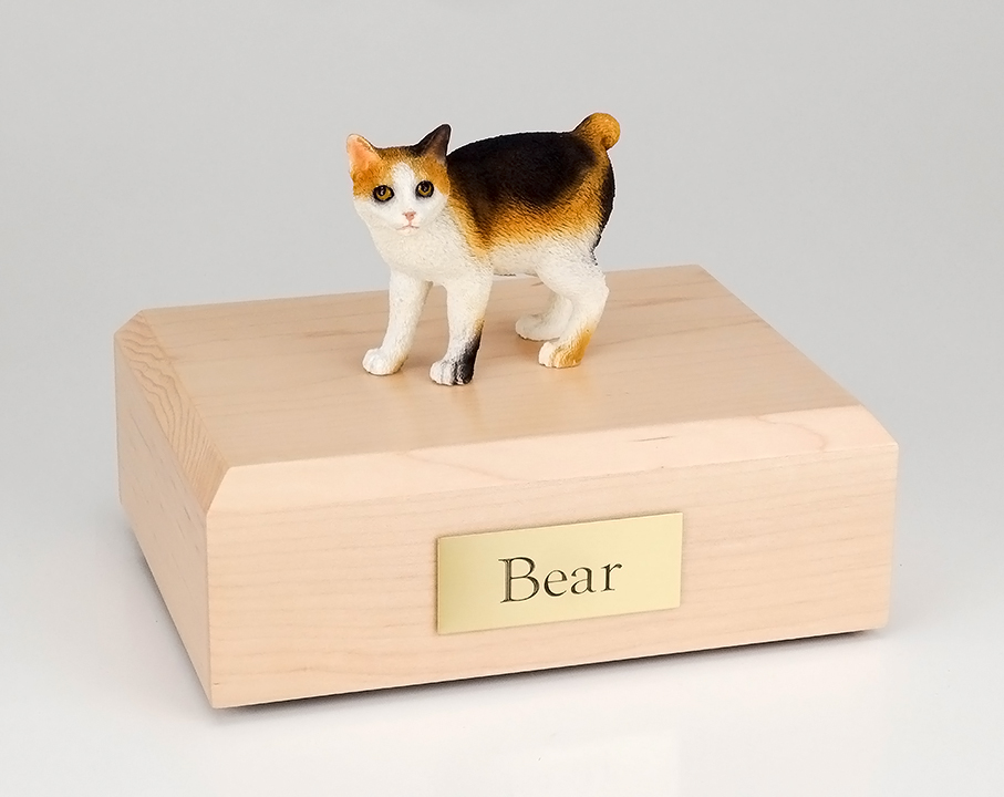 Cat, Japanese Bobtail, Tort/White - Figurine Urn [TR200 ...