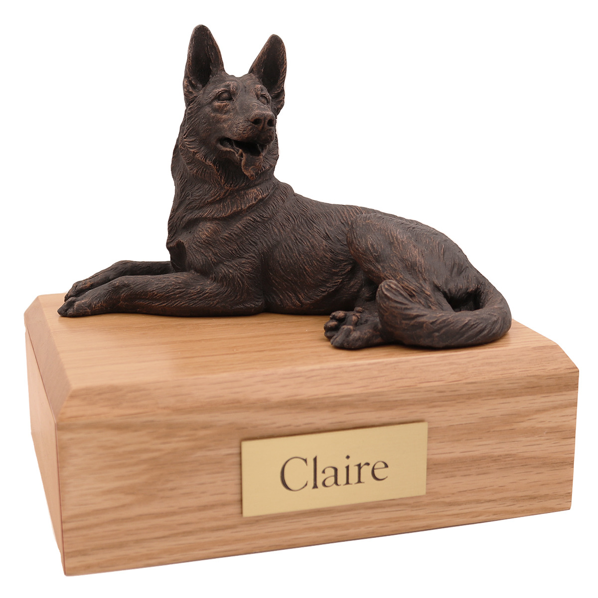 Dog, German Shepherd, Bronze - Figurine Urn