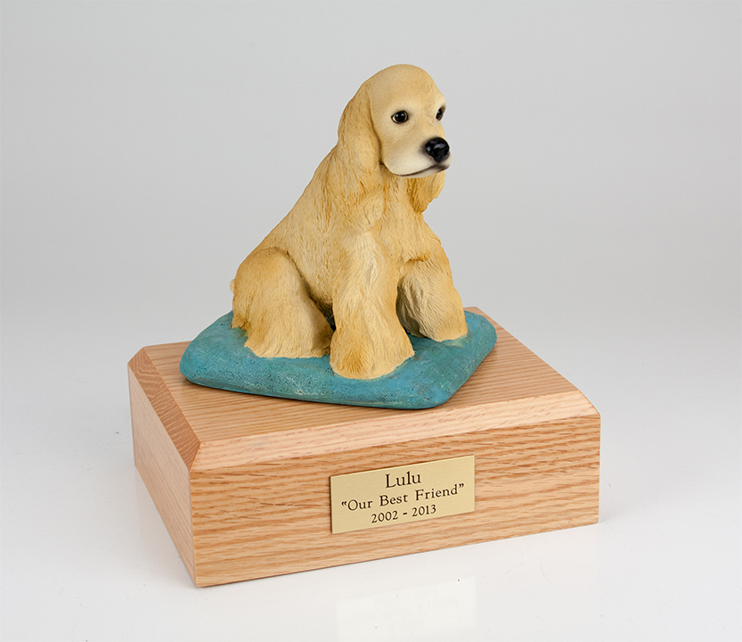 Dog, Cocker, Blond - Figurine Urn