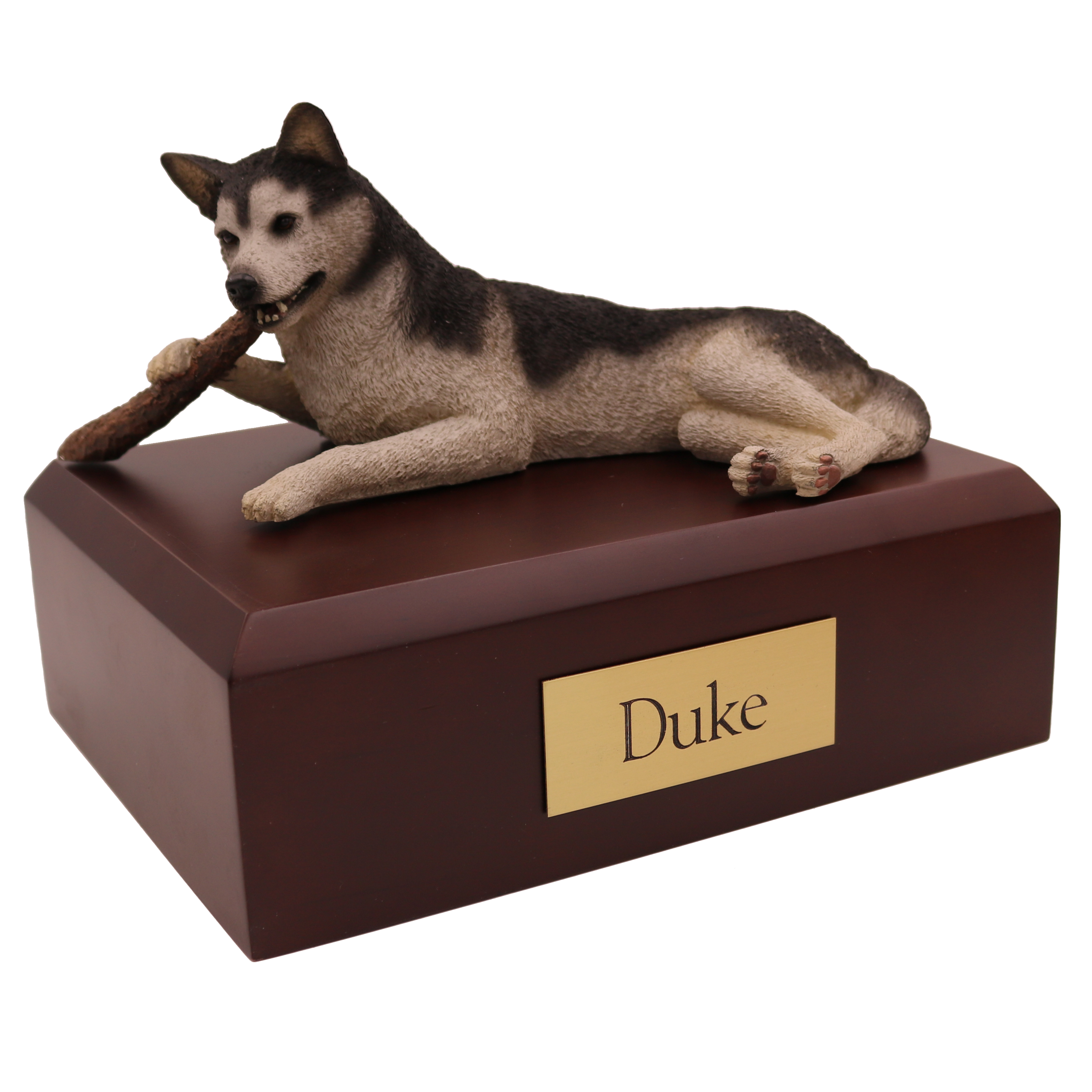 Dog, Husky, Black/White - Figurine Urn
