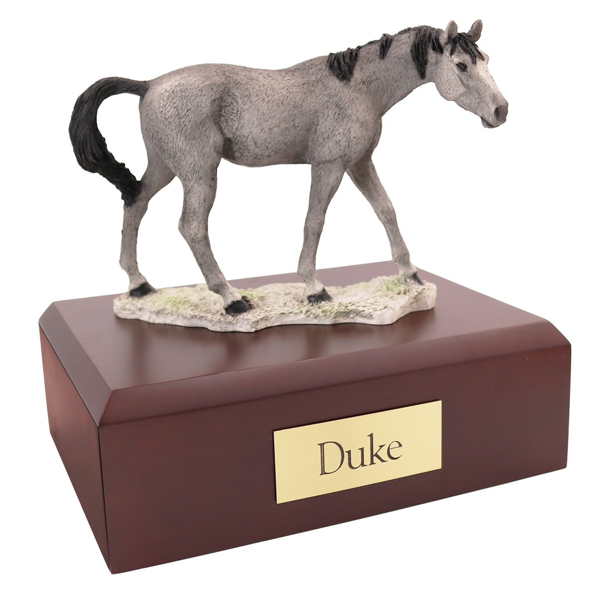 Horse, Gray, Standing - Figurine Urn