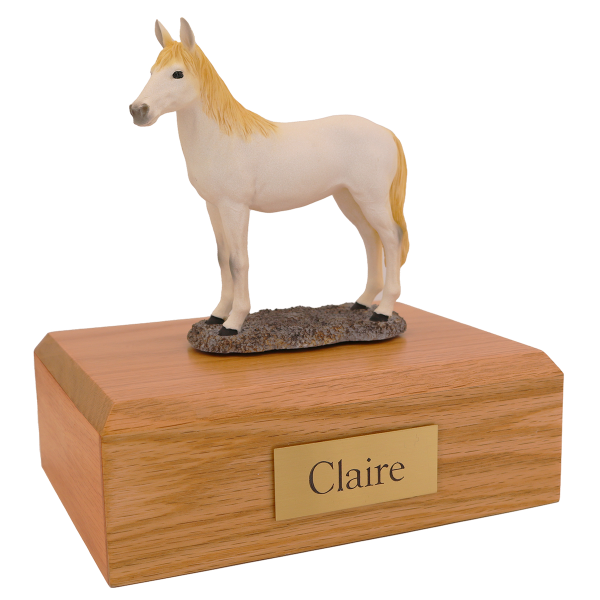 Horse, White, Standing - Figurine Urn