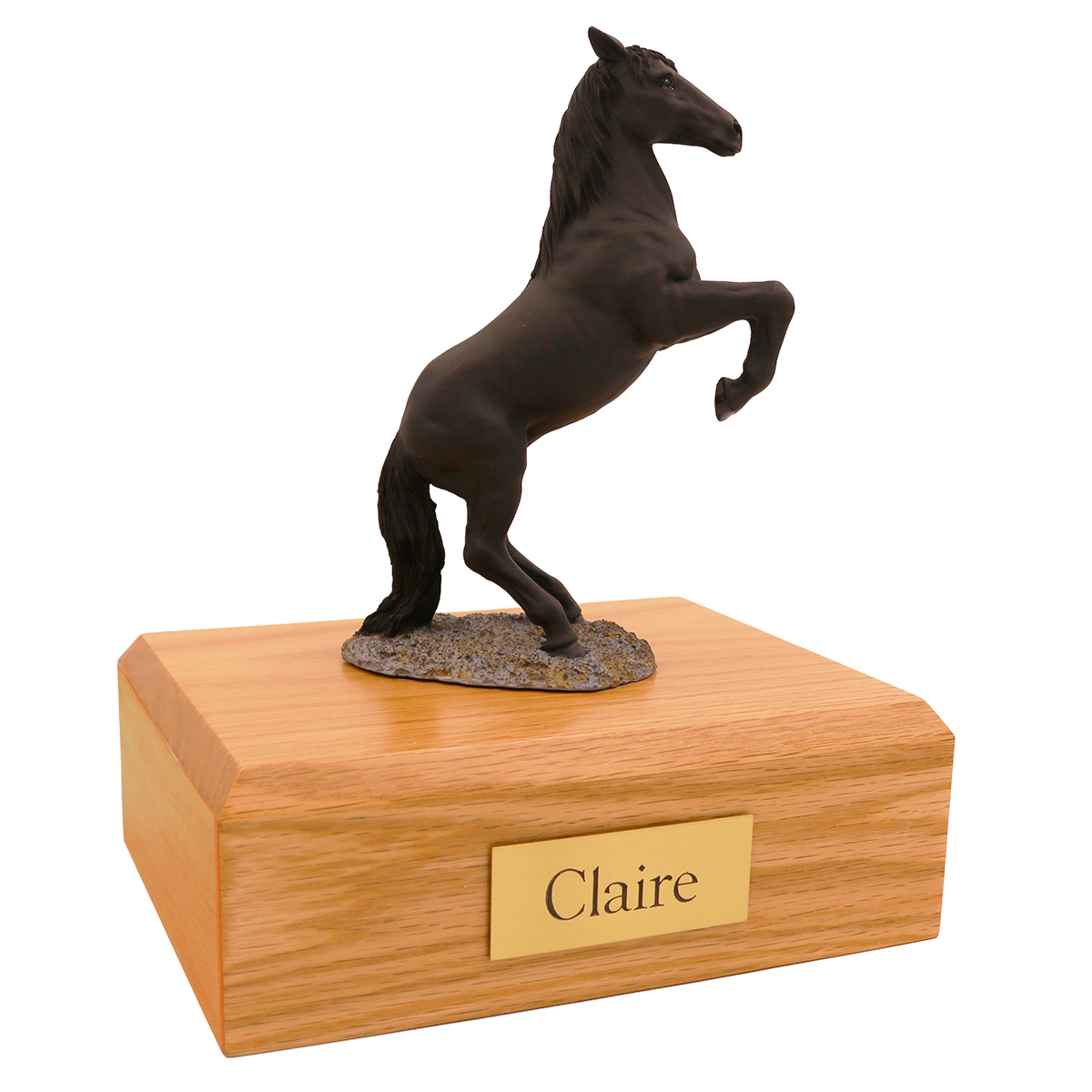 Horse, Black, Rearing - Figurine Urn