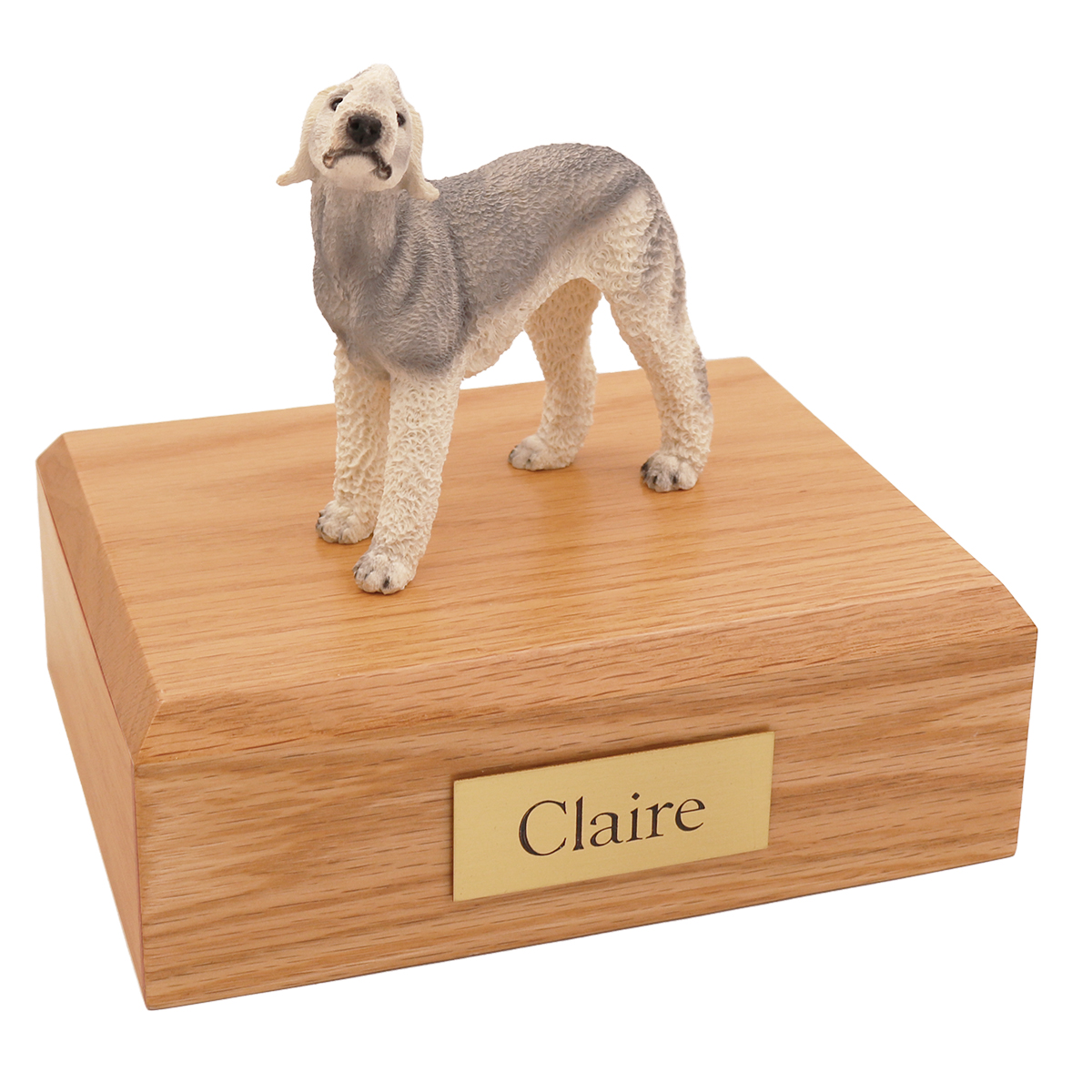 Dog, Bedlington Terrier, Gray - Figurine Urn