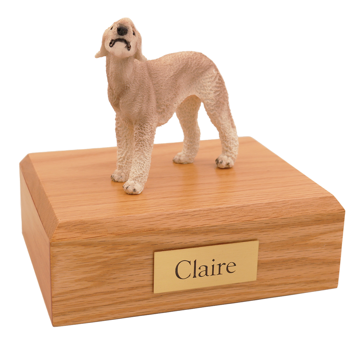 Dog, Bedlington Terrier, Tan - Figurine Urn