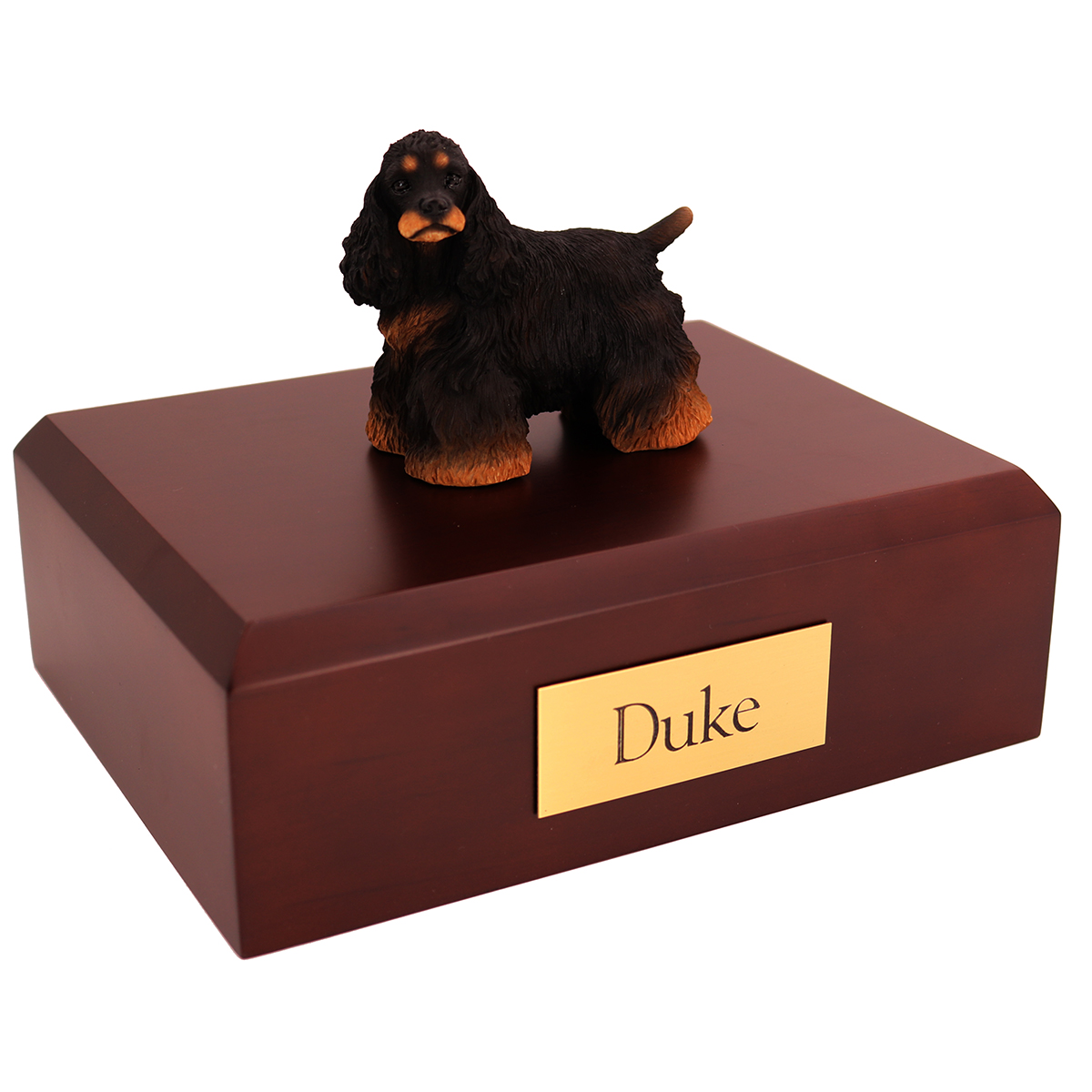 Dog, Cocker, Black/Brown - Figurine Urn