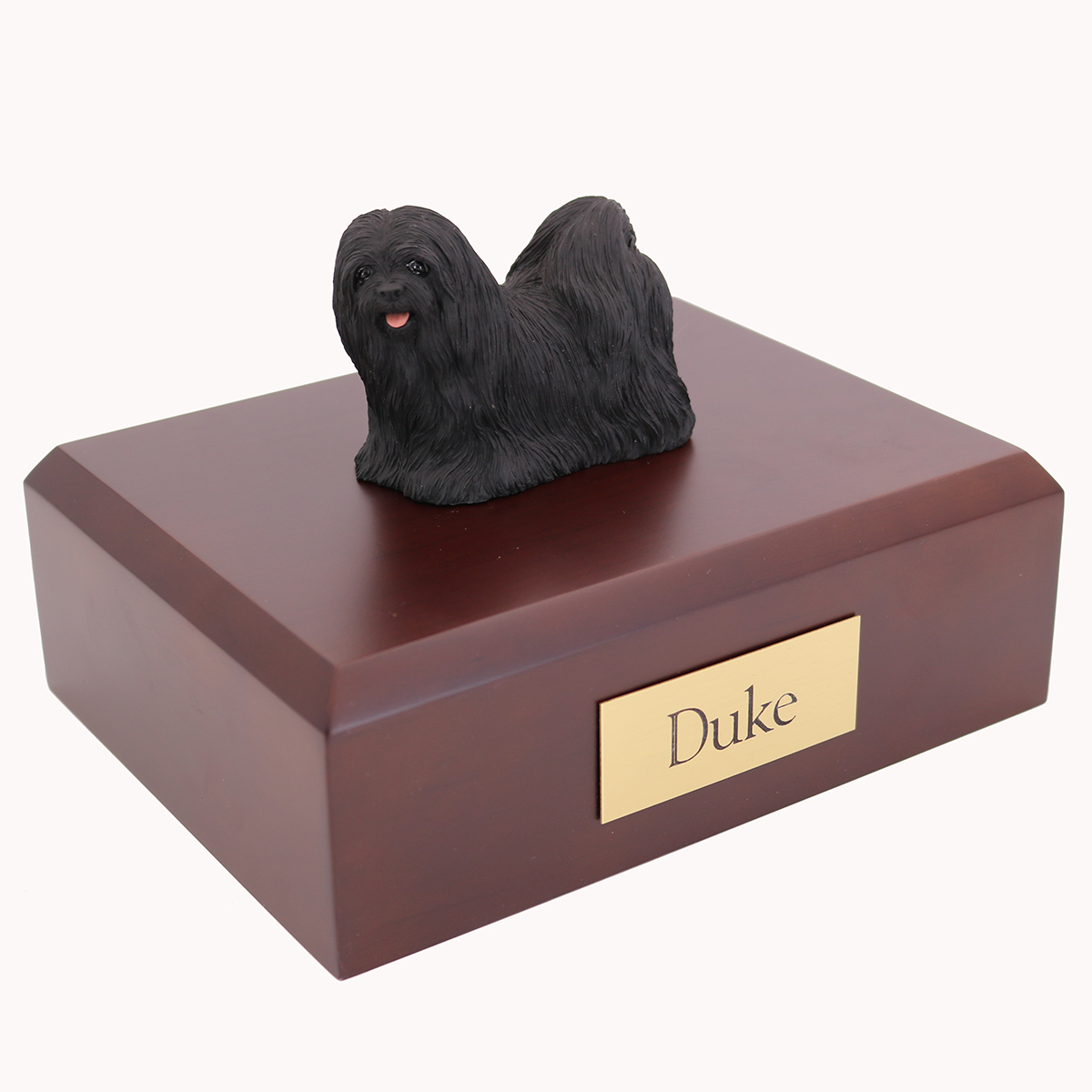 Dog, Lhasa Apso, Black - Figurine Urn