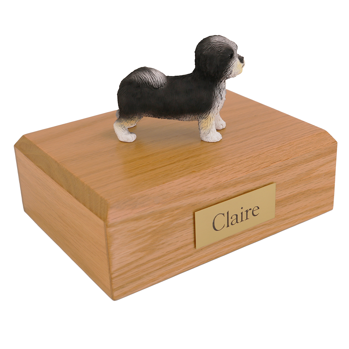 Dog, Shih Tzu, Black/White, Puppycut - Figurine Urn