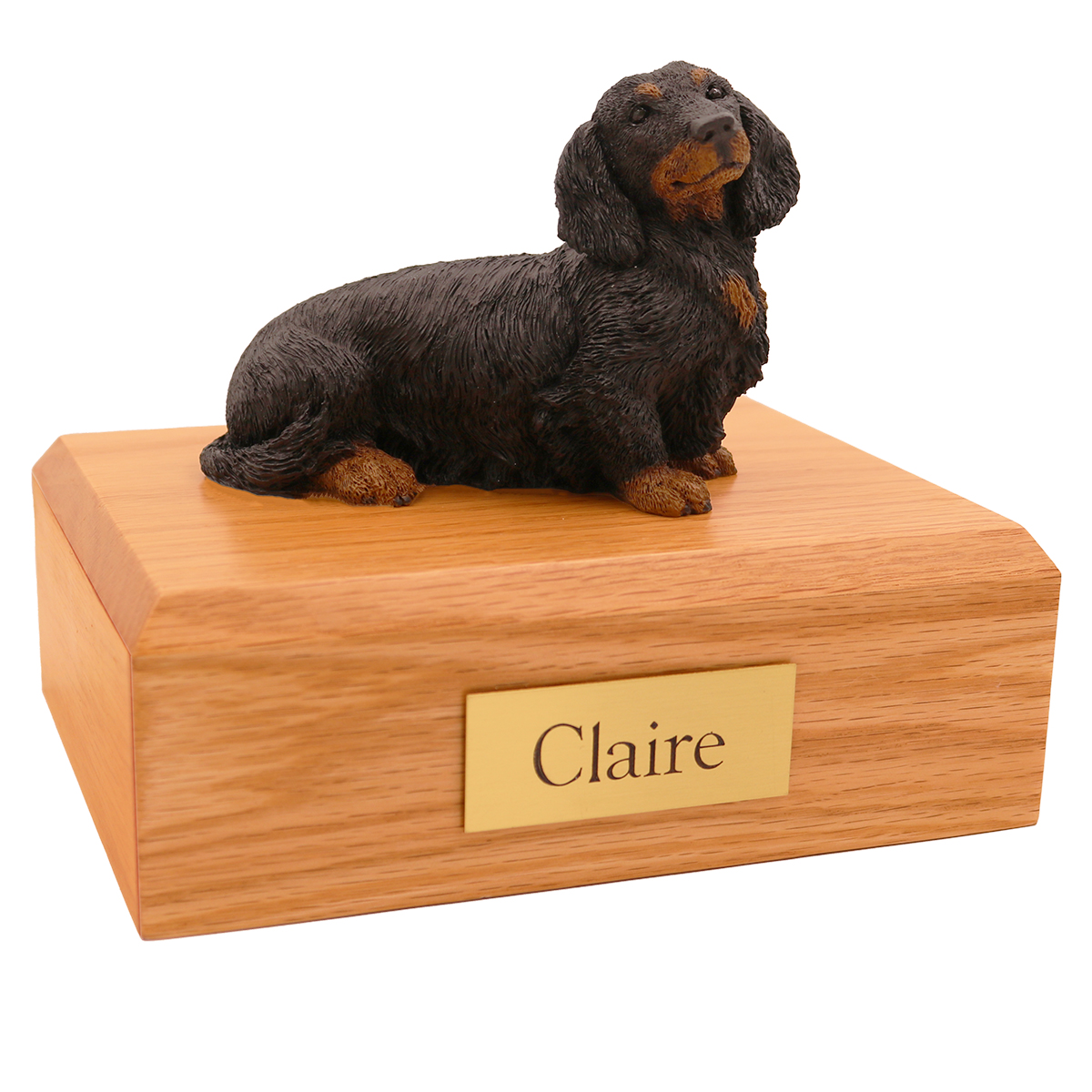 Dog, Dachshund, Long-haired Black - Figurine Urn