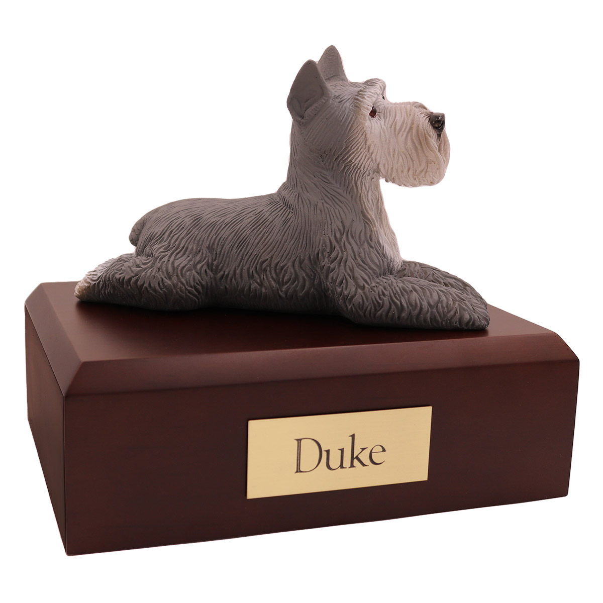 Dog, Schnauzer, Grey (Ears Up) - Figurine Urn