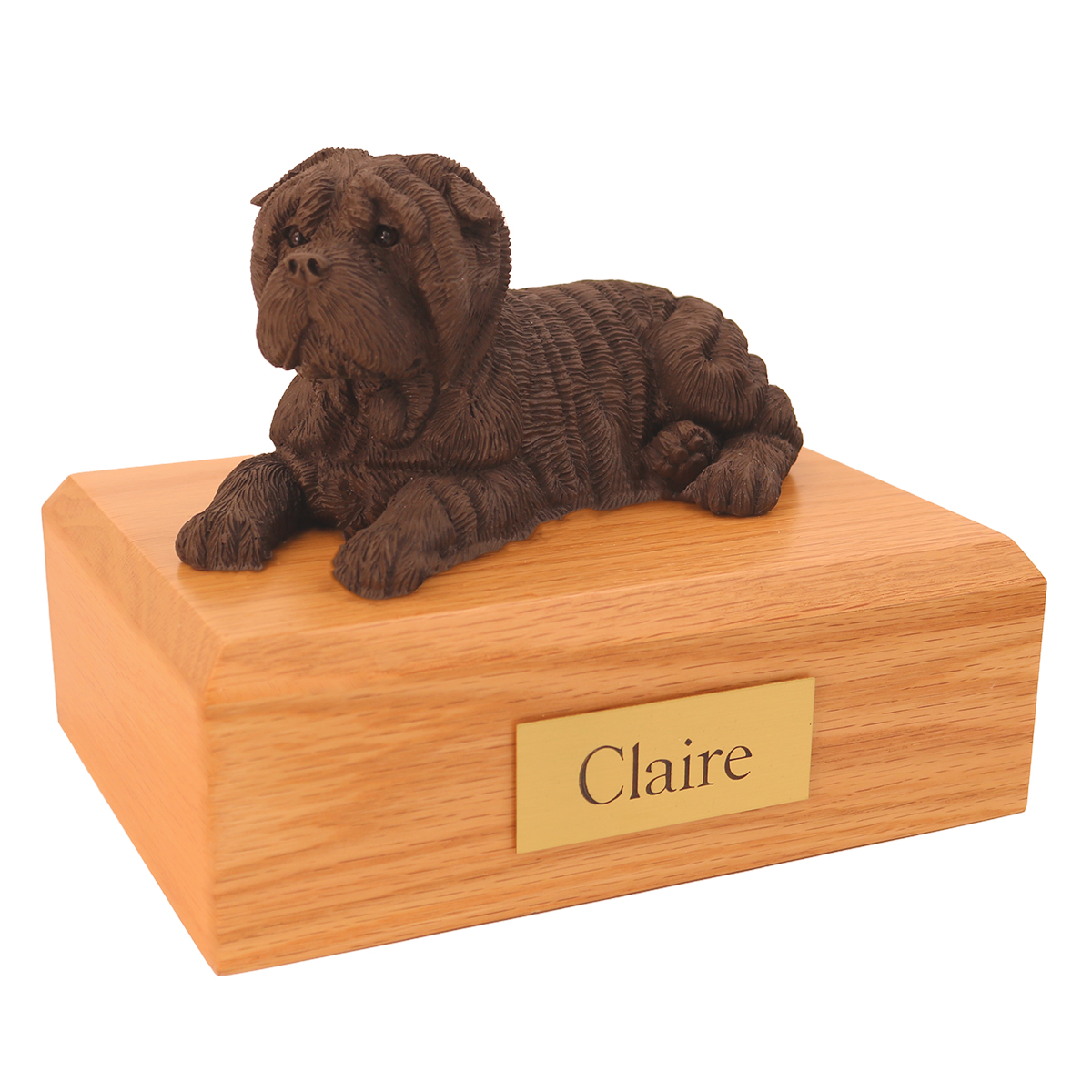 Dog, Shar Pei, Chocolate - Figurine Urn