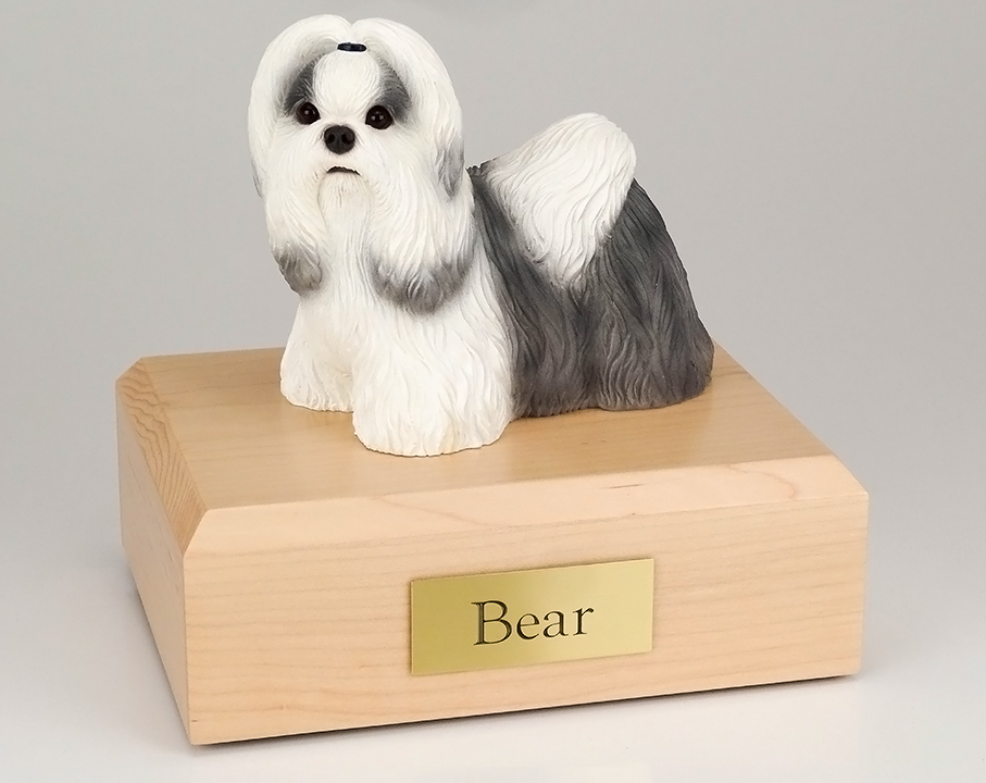 Dog, Shih Tzu, Black/White - Figurine Urn