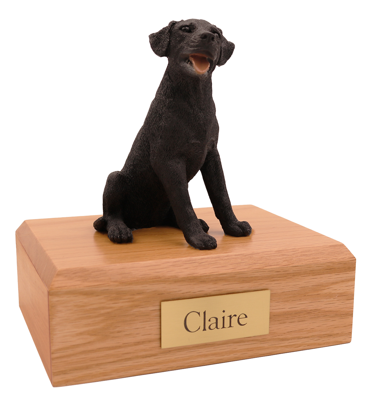 Dog, Labrador, Black Sitting - Figurine Urn