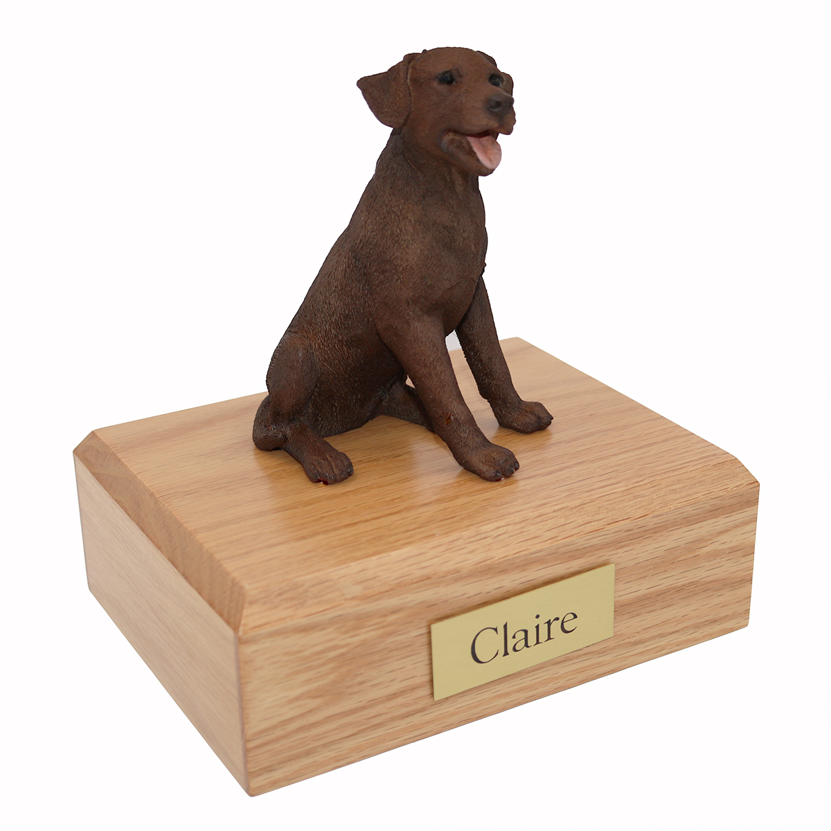 Dog, Labrador, Chocolate Sitting - Figurine Urn