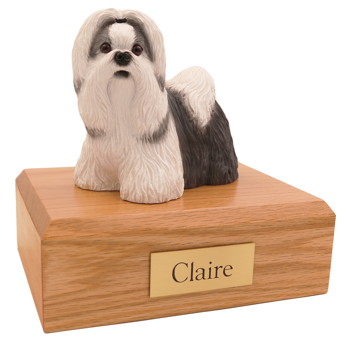 Dog, Shih Tzu, Gray/White - Figurine Urn