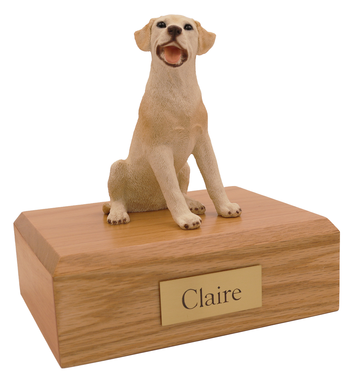 Dog, Labrador, Yellow Sitting - Figurine Urn