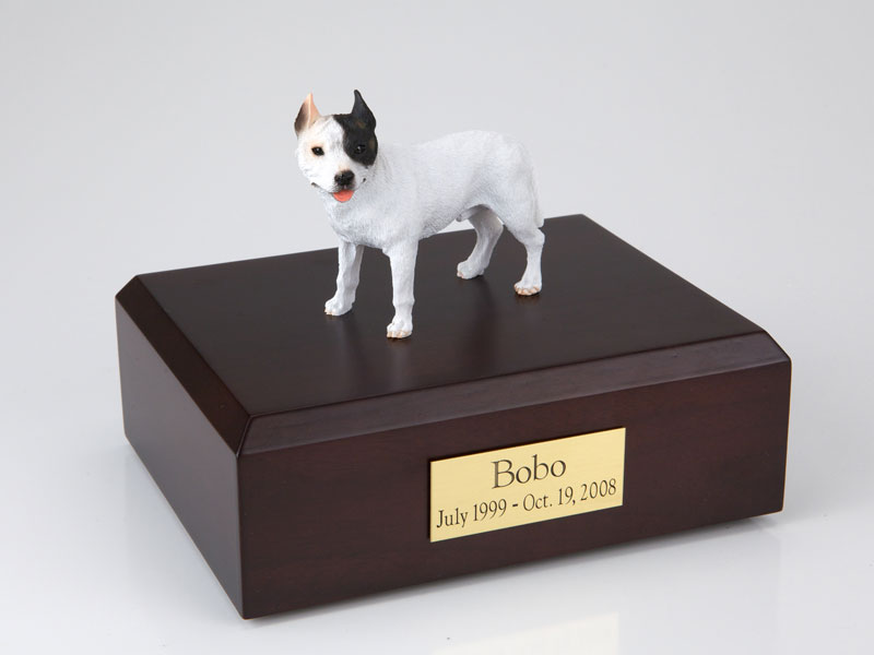 Dog, Pit Bull Terrier, White - Figurine Urn