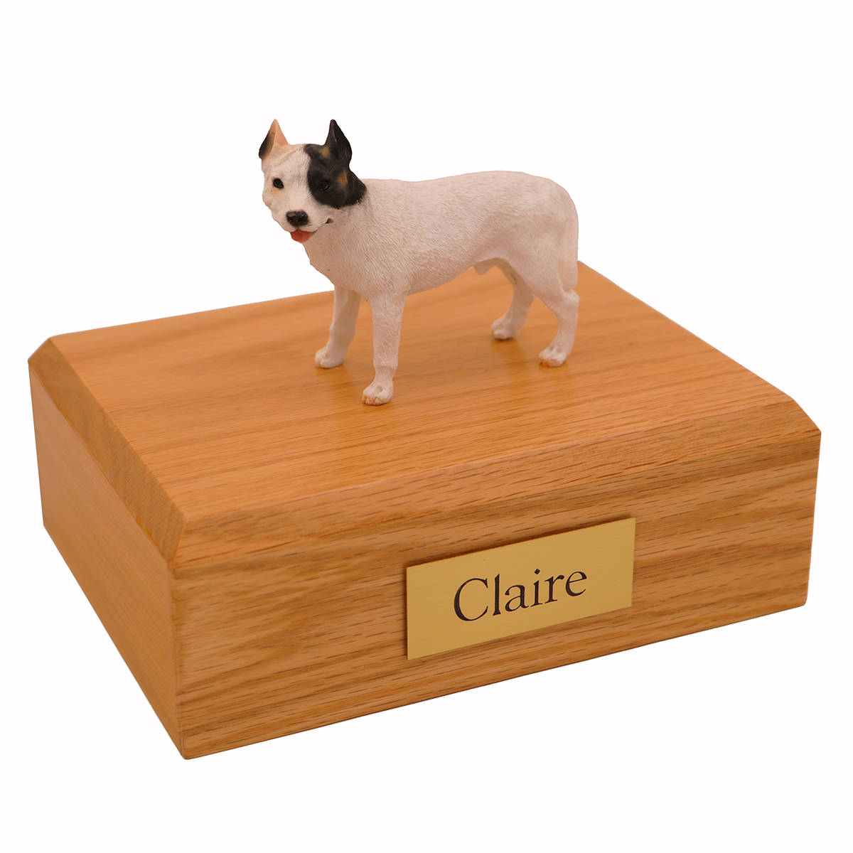 Dog, Pit Bull Terrier, White - Figurine Urn