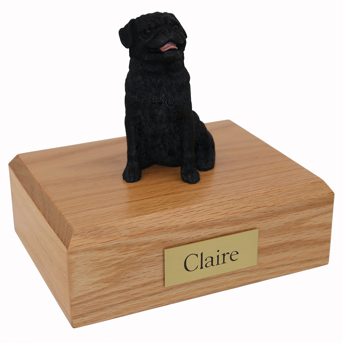 Dog, Pug, Sitting Black - Figurine Urn