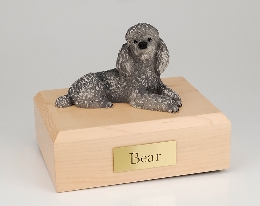Dog, Poodle, Gray - Figurine Urn