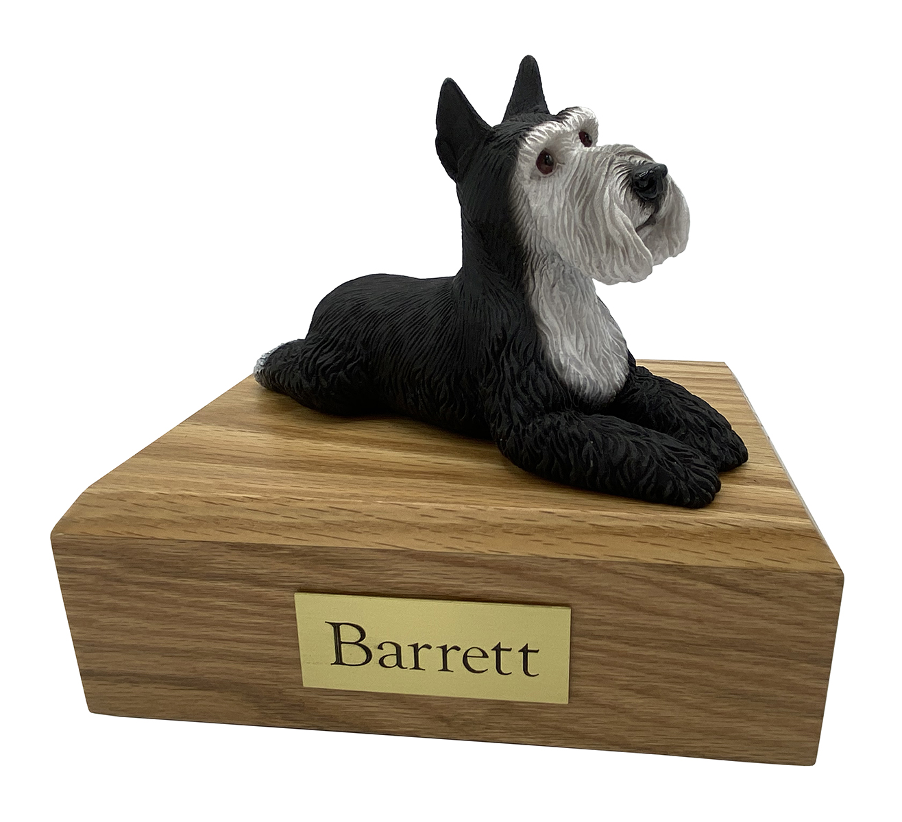 Dog, Schnauzer, Black/Silver (Ears Up) - Figurine Urn