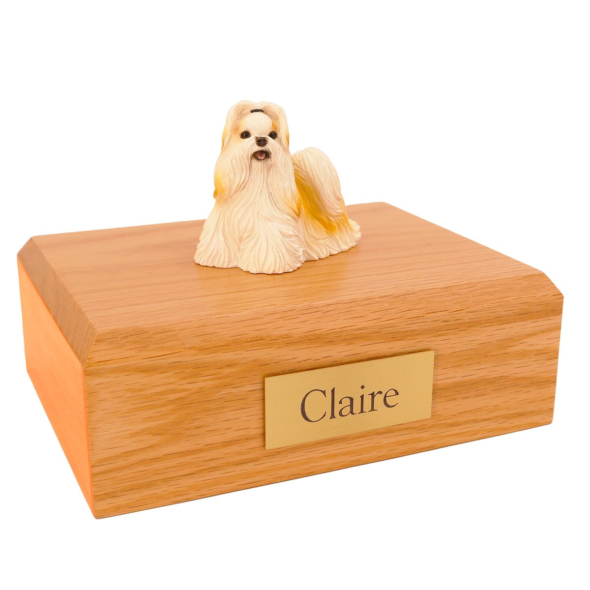 Dog, Shih Tzu, Gold/White - Figurine Urn