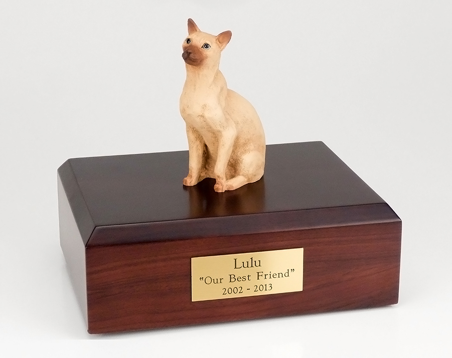 Cat, Siamese, Tan - Figurine Urn