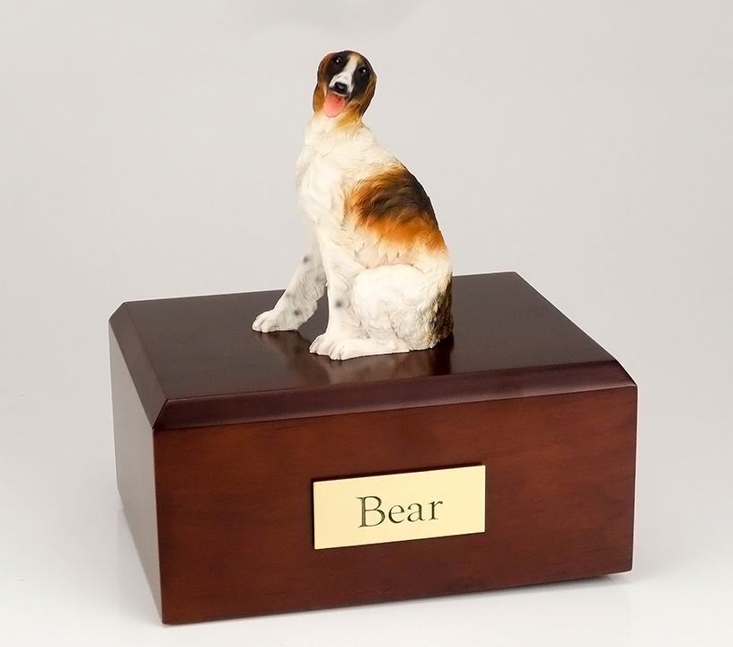 Dog, Borzoi, Sitting - Figurine Urn