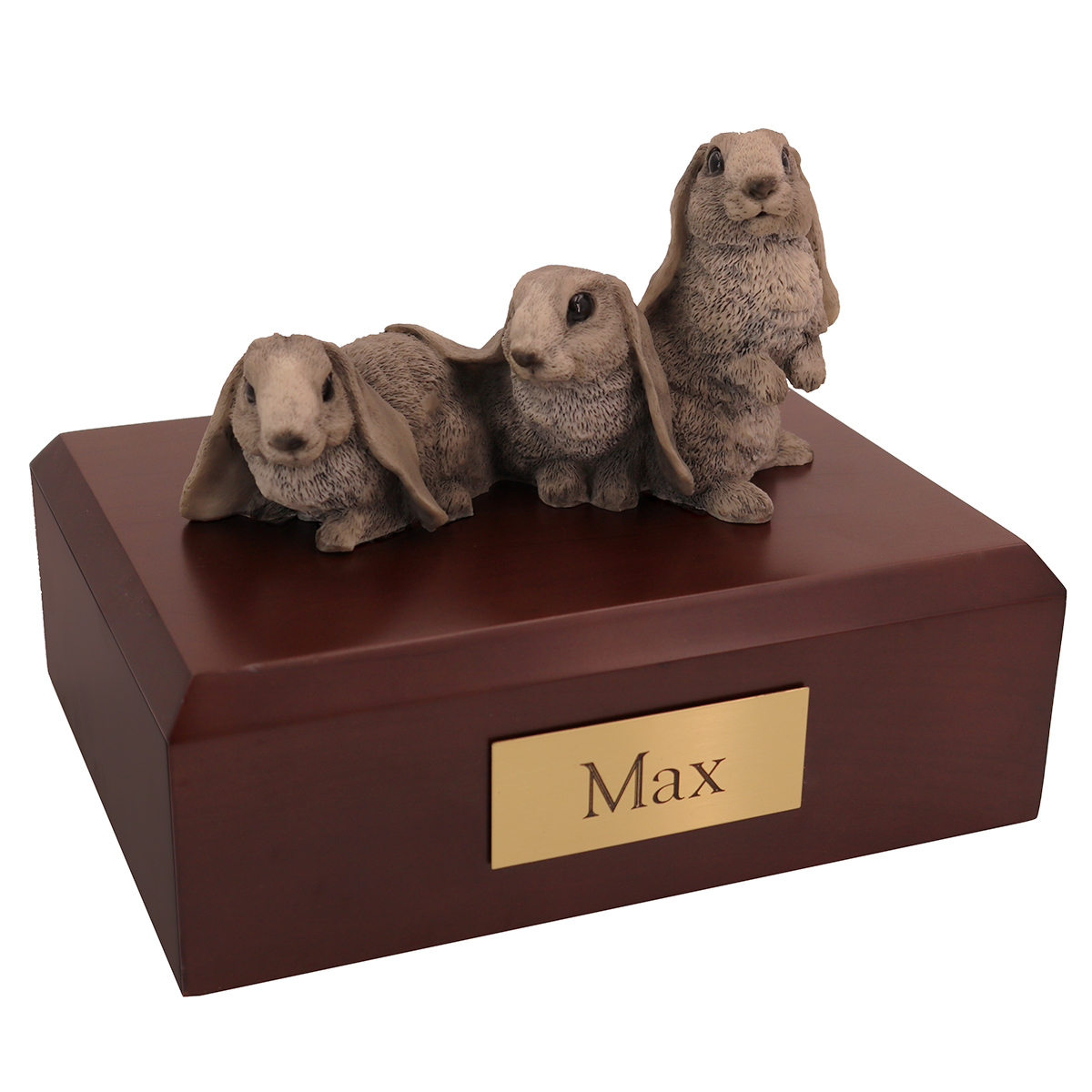 3 Gray Rabbits Side by Side - Figurine Urn