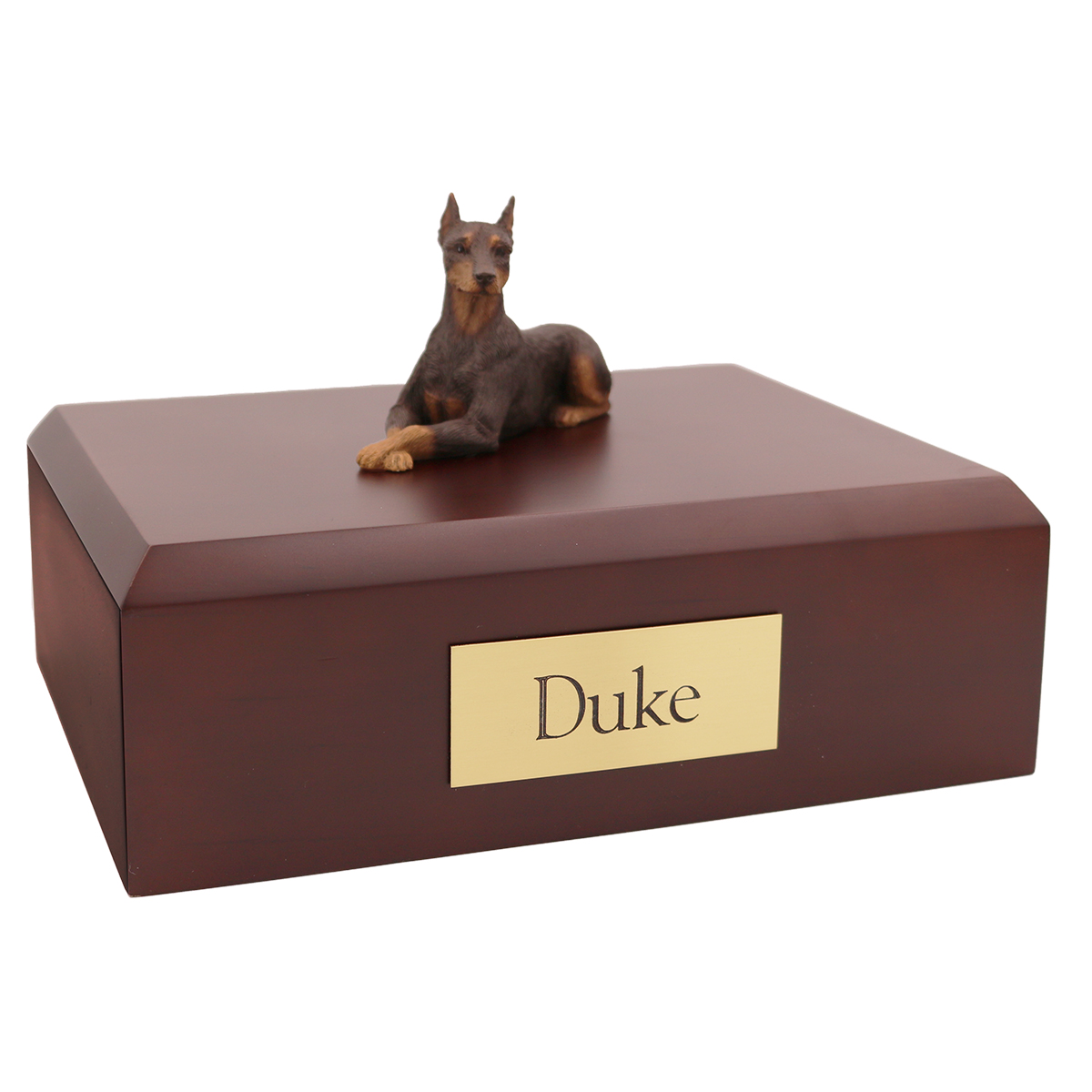 Dog, Doberman, Red - ears up - Figurine Urn
