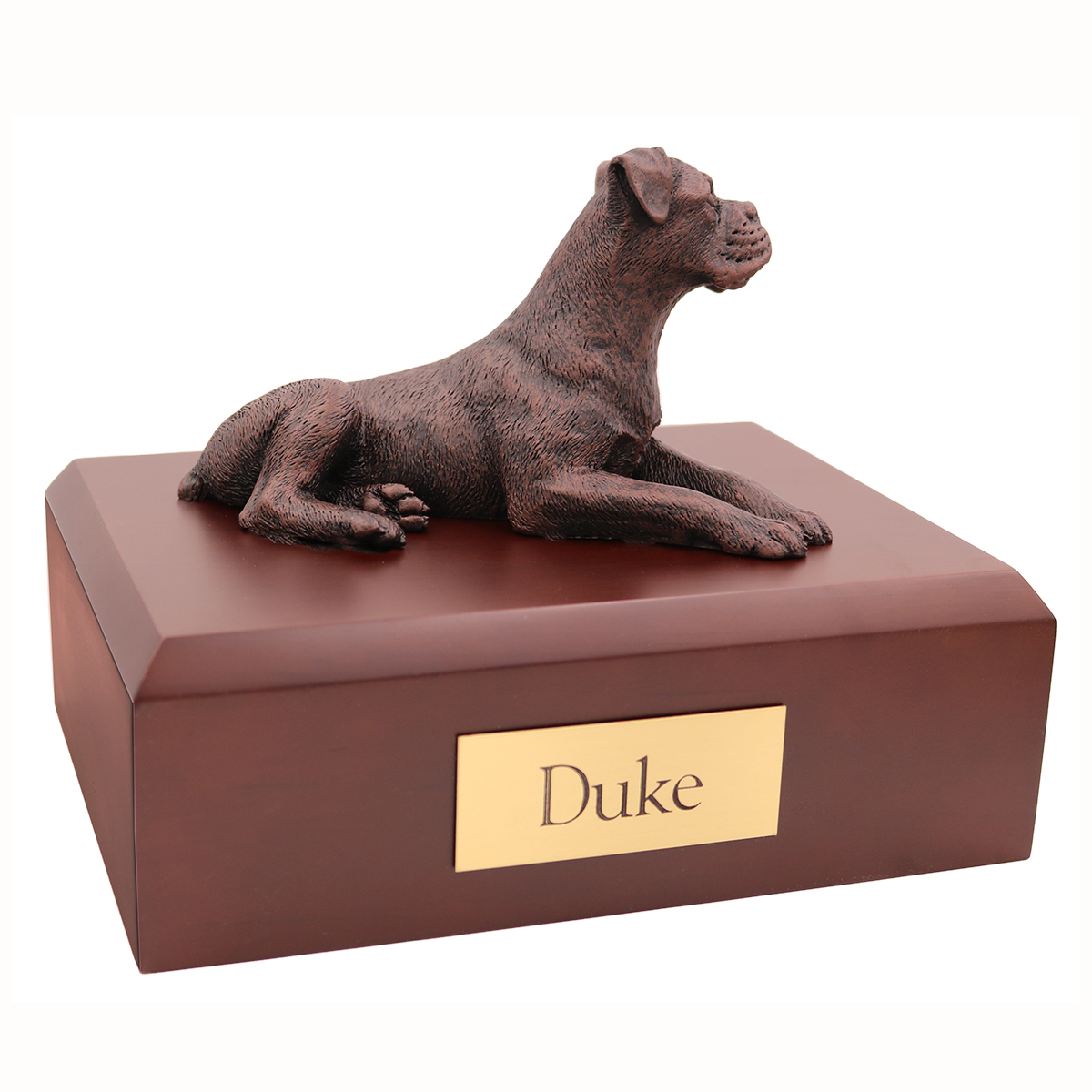 Dog, Boxer, Bronze - ears down - Figurine Urn