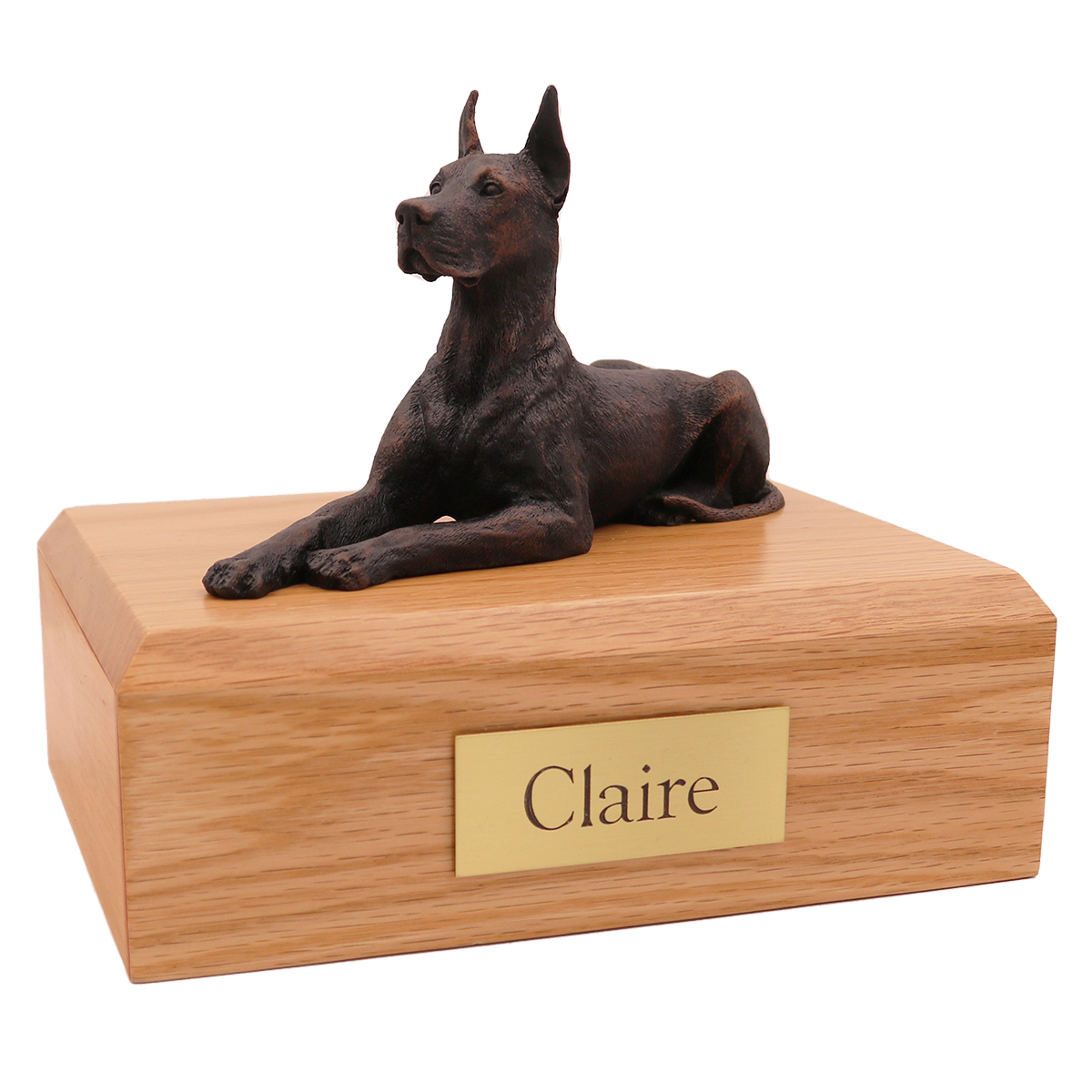 Dog, Great Dane, Bronze - ears up - Figurine Urn