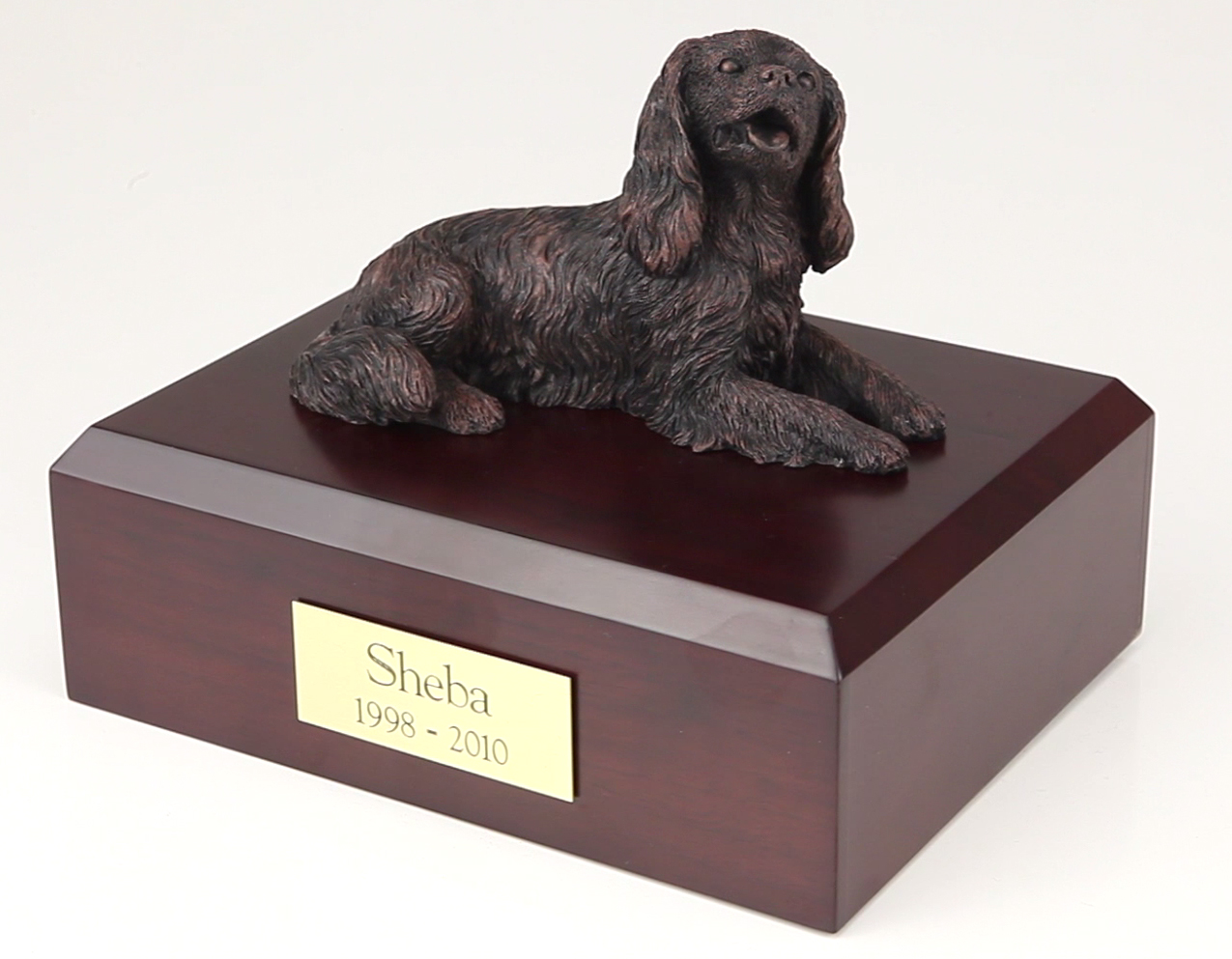 Dog, King Charles Spaniel, Bronze - Figurine Urn