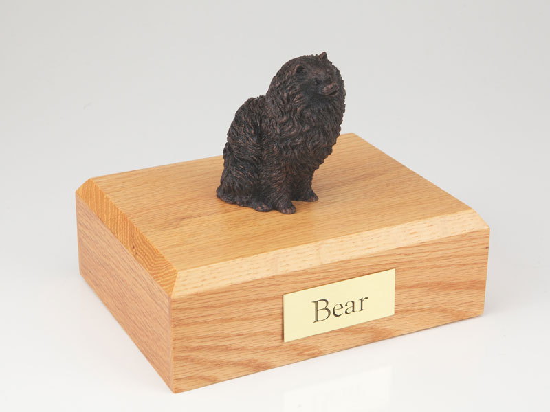 Dog, Pomeranian, Bronze - Figurine Urn