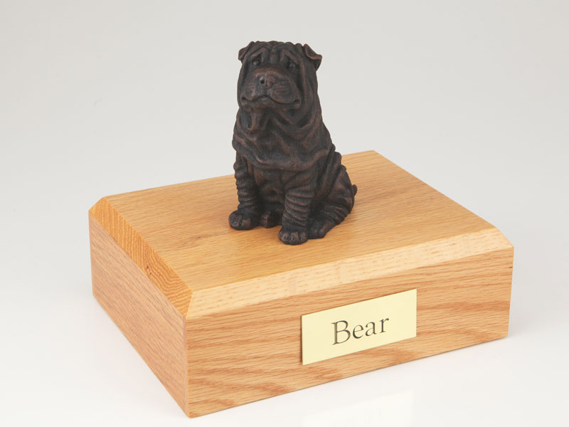 Dog, Shar Pei, Bronze - Figurine Urn