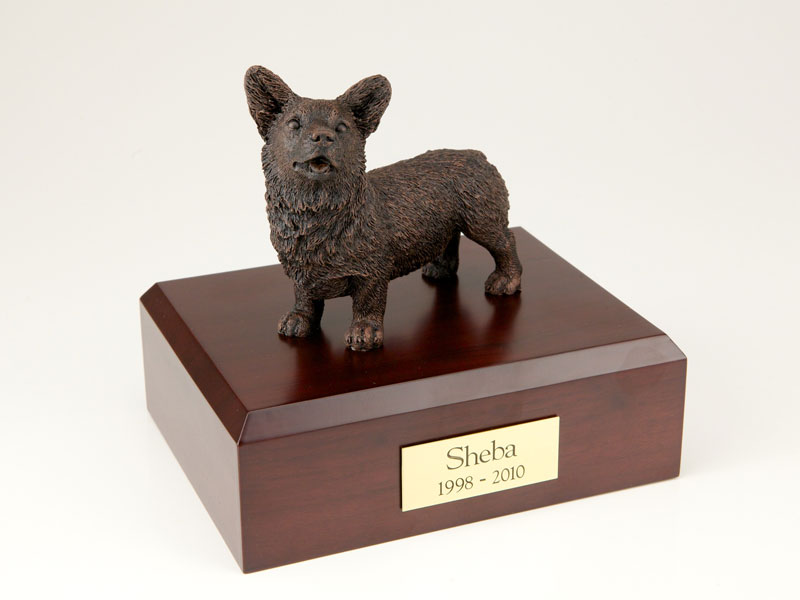 Dog, Welsh Corgi, Bronze - Figurine Urn