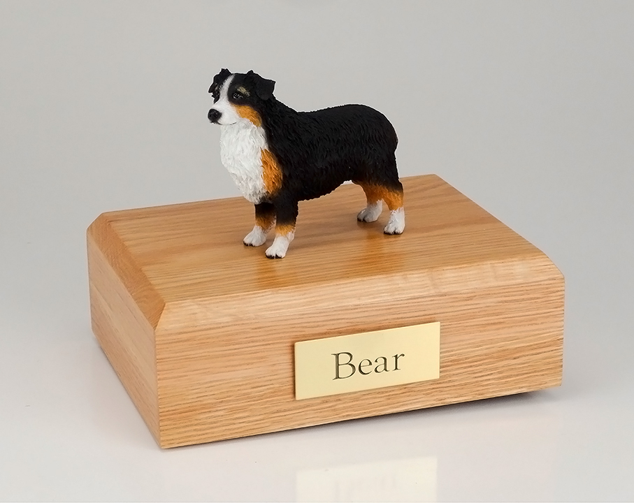 Dog, Australian Shepherd, Tri-Color - Figurine Urn