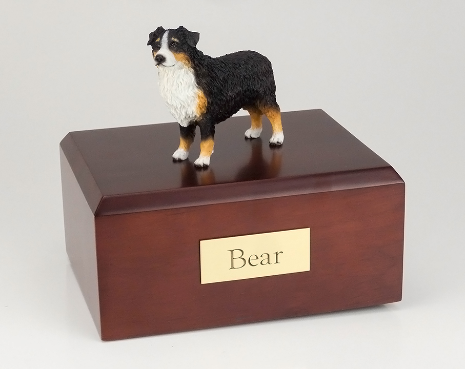 Dog, Australian Shepherd, TriColor/docked - Figurine Urn
