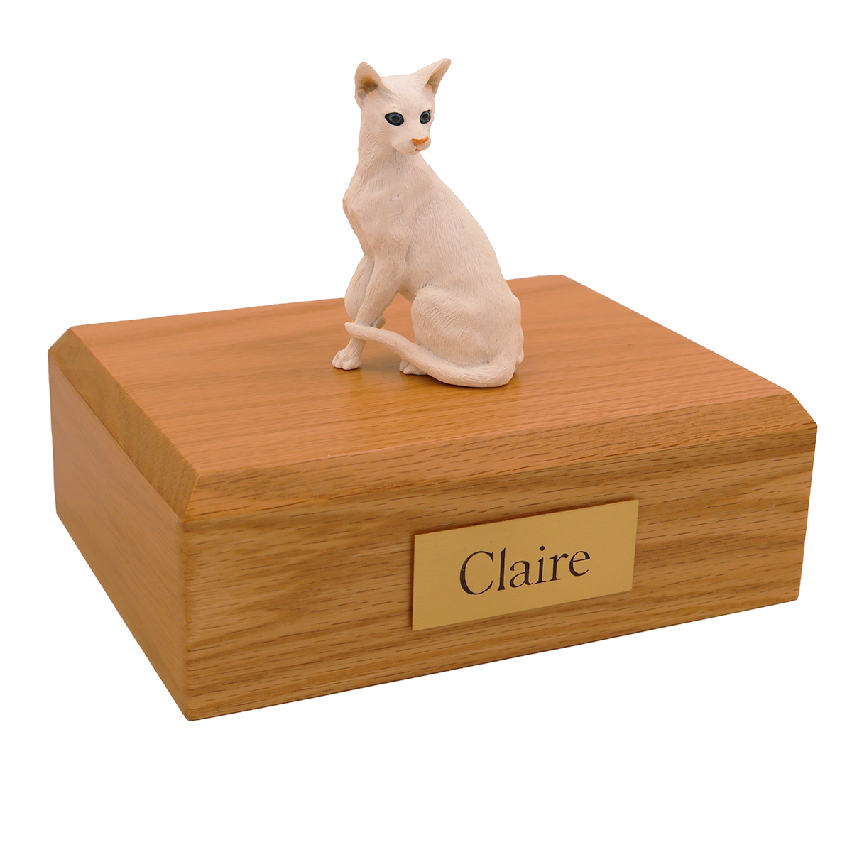 Cat, Oriental Shorthair, White - Figurine Urn