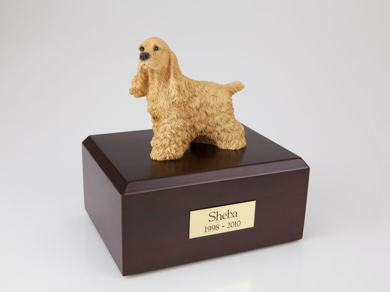 Dog, Cocker Spaniel, Buff - Figurine Urn