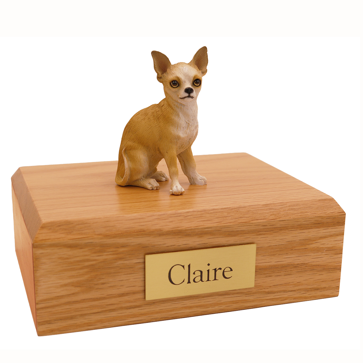 Dog, Chihuahua, White/Tan - Figurine Urn