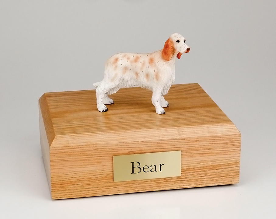 Dog, English Setter, Orange Belton - Figurine Urn