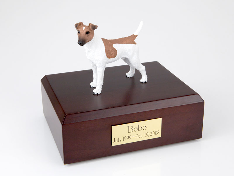 Dog, Fox Terrier, Smooth-Brown/White - Figurine Urn