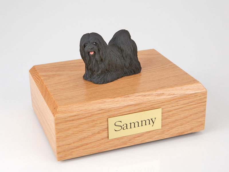 Dog, Lhasa Apso, Black - Figurine Urn
