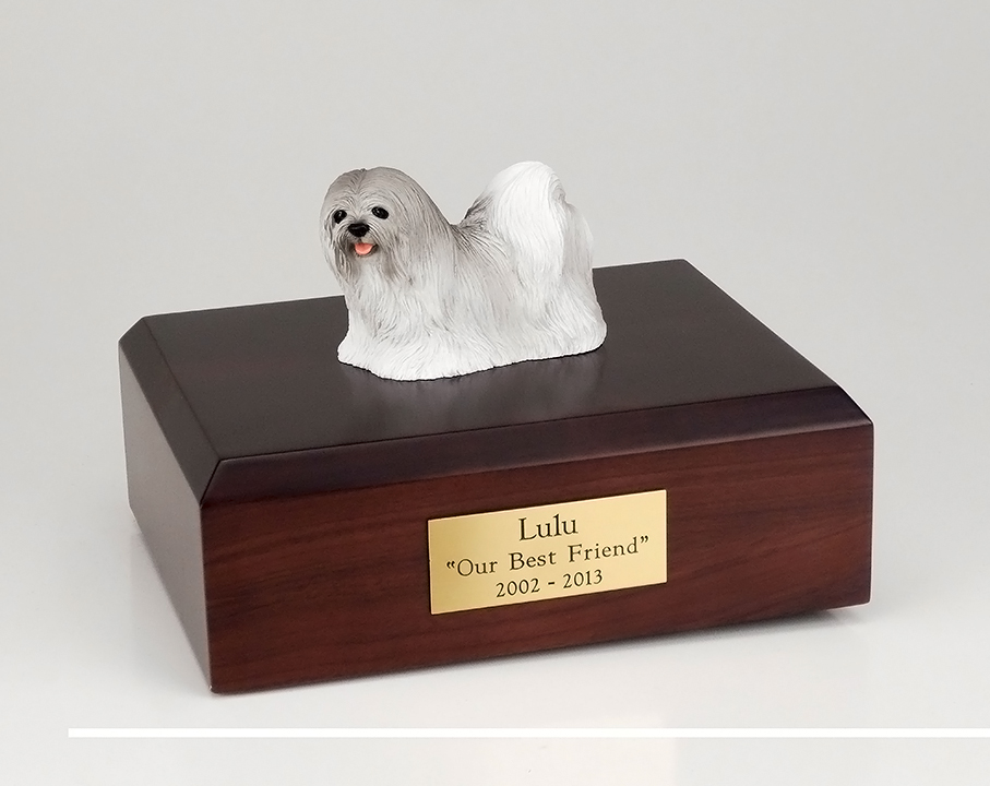 Dog, Lhasa Apso, Gray - Figurine Urn