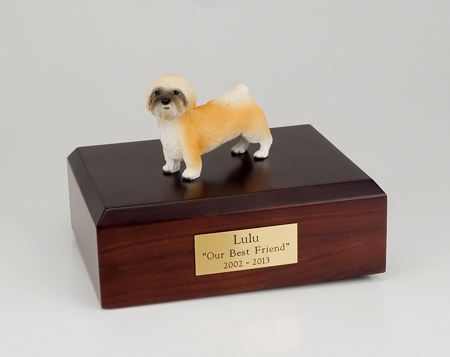 Dog, Lhasa Apso, Brown, Puppycut - Figurine Urn