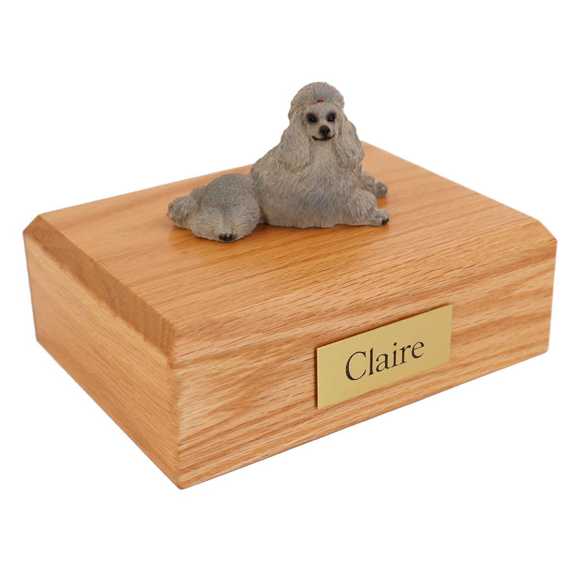 Dog, Poodle, Gray - show cut - Figurine Urn