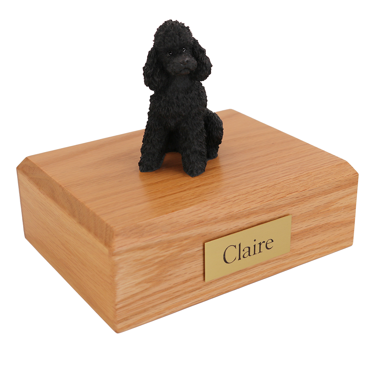Dog, Poodle, Black - sport cut - Figurine Urn