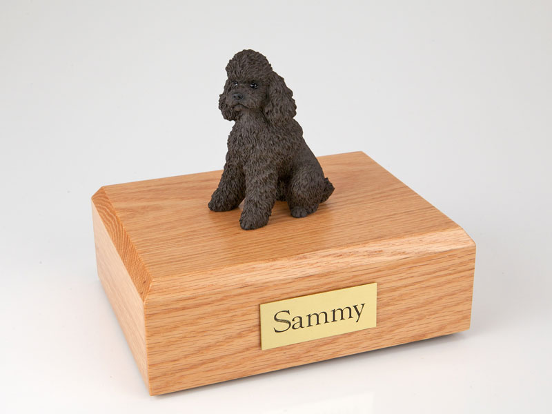 Dog, Poodle, Chocolate - sport cut - Figurine Urn