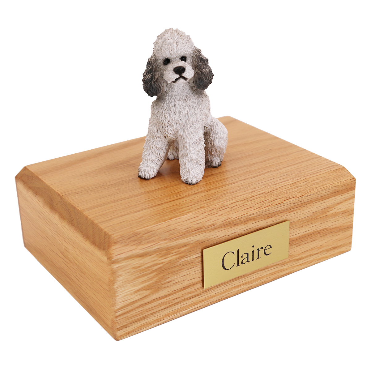 Dog, Poodle, Grey - sport cut - Figurine Urn